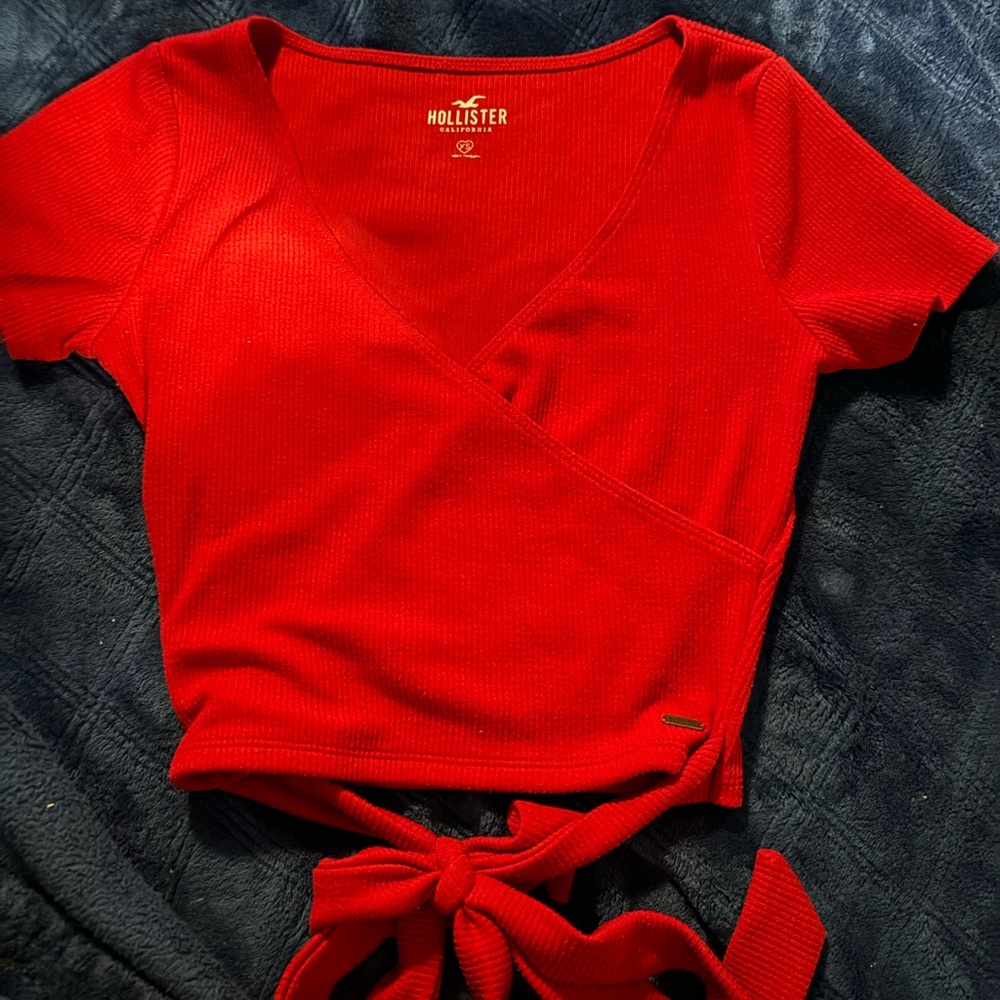 Woman’s/juniors size XS red Hollister crossover wrap around top
